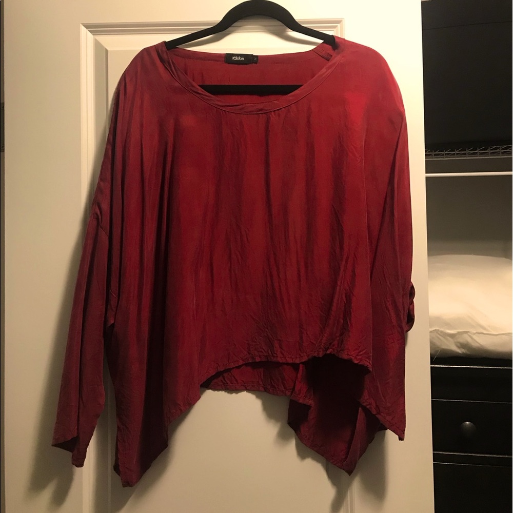Ralston raspberry long sleeve blouse